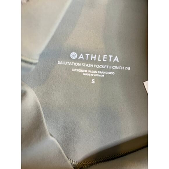Athleta Leggings Small Salutation Slash Pocket II Cinch 7/8 Cropped Athleisure - Picture 7 of 15